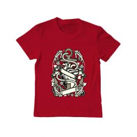 Tricou adler copil heart and anchor rosu