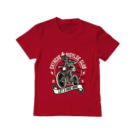 Tricou adler copil lets ride bike rosu