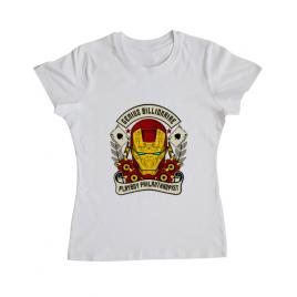 Tricou adler dama genius billionaire alb