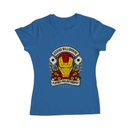 Tricou adler dama genius billionaire albastru azuriu