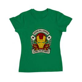 Tricou adler dama genius billionaire verde mediu