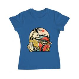 Tricou adler dama have a break albastru azuriu
