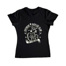 Tricou adler dama lets ride bike negru