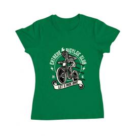Tricou adler dama lets ride bike verde mediu
