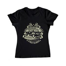 Tricou adler dama rockabilly hotrod negru
