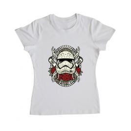 Tricou adler dama sugar skull trooper alb
