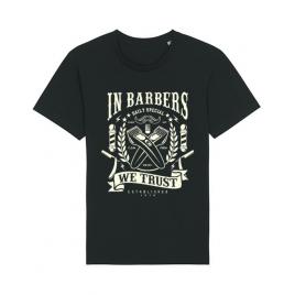 Tricou stanley stella barbat in barbers we trust negru