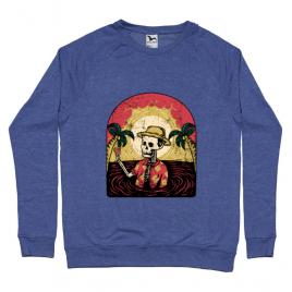 Bluza adler barbat welcome to my paradise albastru melanj