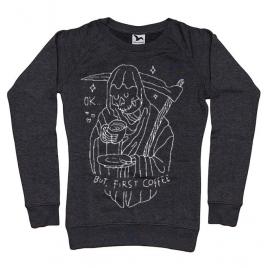Bluza adler dama ok but first coffee negru melanj