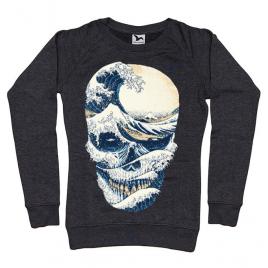 Bluza adler dama the great wave off skull negru melanj