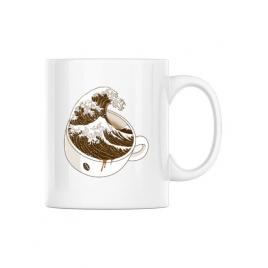Cana personalizata the great wave off coffee alb