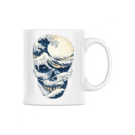 Cana personalizata the great wave off skull alb