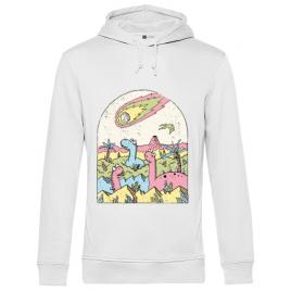 Hoodie barbat cu gluga asteroid alb