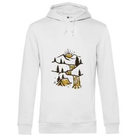 Hoodie barbat cu gluga hidden paradise alb