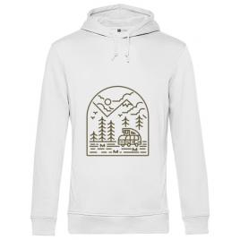 Hoodie barbat cu gluga into the mountain alb