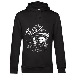 Hoodie barbat cu gluga relax negru