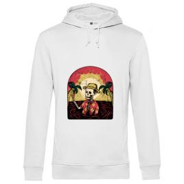 Hoodie barbat cu gluga welcome to my paradise alb