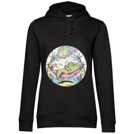 Hoodie dama cu gluga asteroid day negru