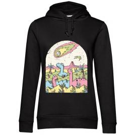 Hoodie dama cu gluga asteroid negru