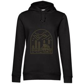 Hoodie dama cu gluga into the mountain negru
