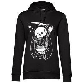 Hoodie dama cu gluga ramen reaper negru