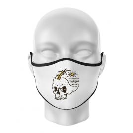 Masca personalizata reutilizabila skull island alb