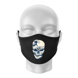 Masca personalizata reutilizabila the great wave off skull negru