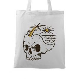 Sacosa din panza skull island alb