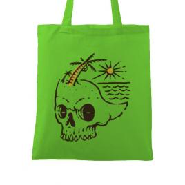 Sacosa din panza skull island verde mar