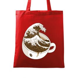 Sacosa din panza the great wave off coffee rosu