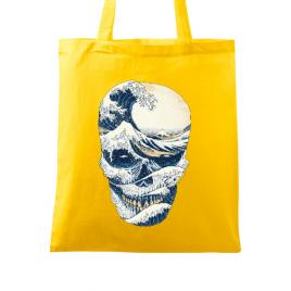 Sacosa din panza the great wave off skull galben