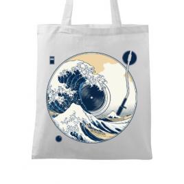 Sacosa din panza the great wave off sound alb