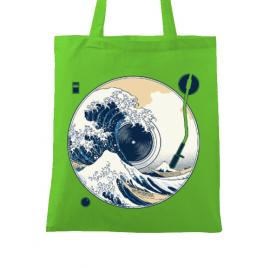 Sacosa din panza the great wave off sound verde mar
