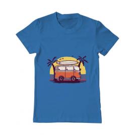 Tricou adler barbat sunset van albastru azuriu