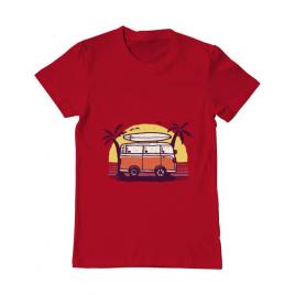 Tricou adler barbat sunset van rosu