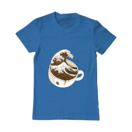 Tricou adler barbat the great wave off coffee albastru azuriu