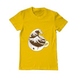 Tricou adler barbat the great wave off coffee galben
