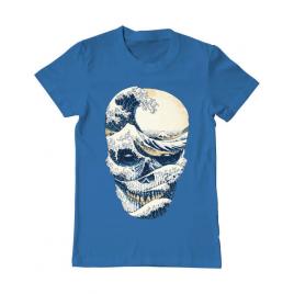 Tricou adler barbat the great wave off skull albastru azuriu
