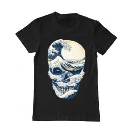 Tricou adler barbat the great wave off skull negru