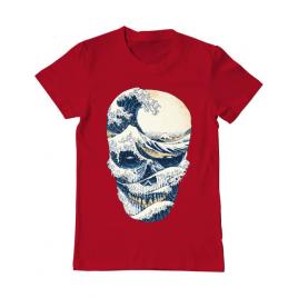 Tricou adler barbat the great wave off skull rosu
