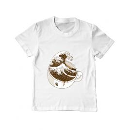 Tricou adler copil the great wave off coffee alb