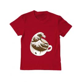 Tricou adler copil the great wave off coffee rosu