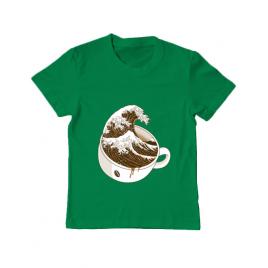 Tricou adler copil the great wave off coffee verde mediu