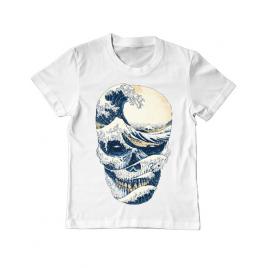Tricou adler copil the great wave off skull alb