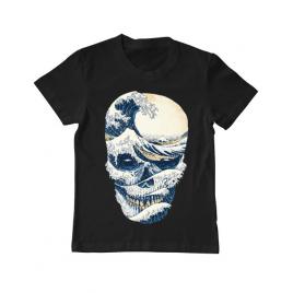 Tricou adler copil the great wave off skull negru