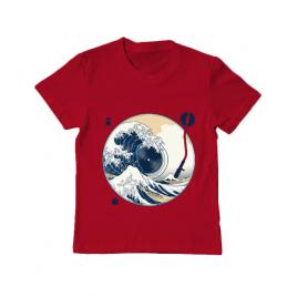 Tricou adler copil the great wave off sound rosu