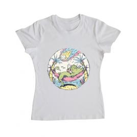 Tricou adler dama asteroid day alb