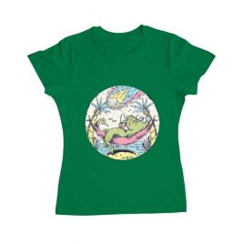 Tricou adler dama asteroid day verde mediu