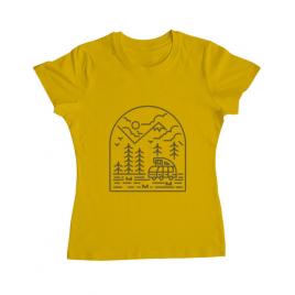 Tricou adler dama into the mountain galben