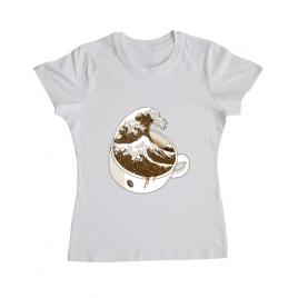Tricou adler dama the great wave off coffee alb